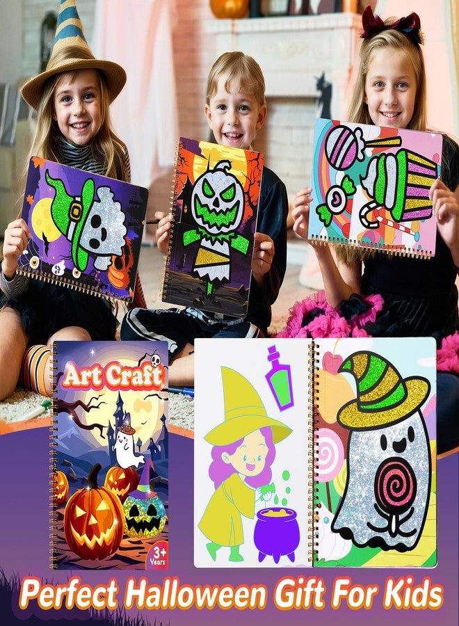 JULEASEL Halloween Foil Paper Arts and Crafts Kits, DIY Halloween Arts and Crafts for Kids, No Mess Foil and Coloring Books, Creative Spooky Art Gifts for Boys Girls Ages 4+ - Image 2
